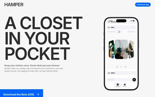 Hamper app website