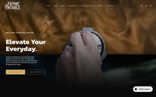 Thyme and Table website